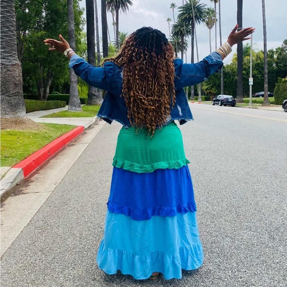 Brand New! Ivy Street Orange Multi Tiered dress with Ties at Shoulder Size 3X - Picture 4 of 11